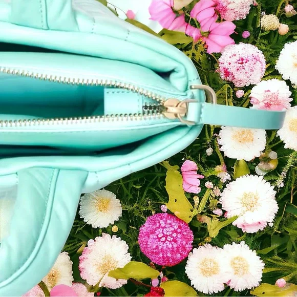 Kate Spade Softwhere Mini Tote in Summer Rain Quilted Leather Bag With Duster - Picture 9 of 11